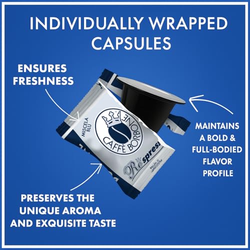 Espresso Pods Compatible with Nespresso Original - Dark Roast Blue Blend 100 Count - Miscela Blu