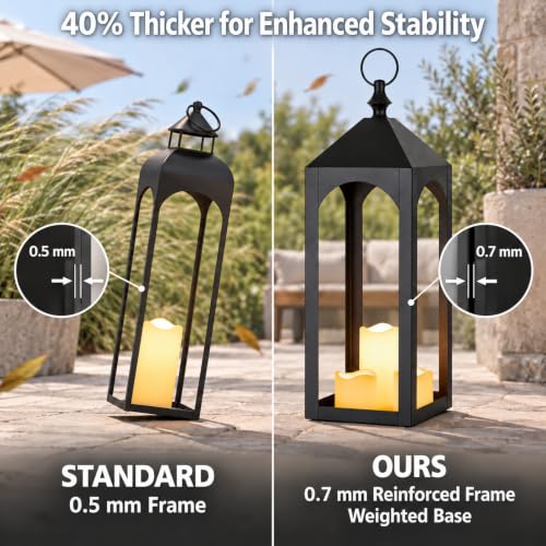 Large Outdoor Floor Lantern Set of 2 Without Glass - Fall Porch Decor