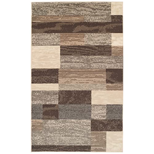 Slate 5'x8' Modern Geometric Indoor Area Rug - Superior Rockwood