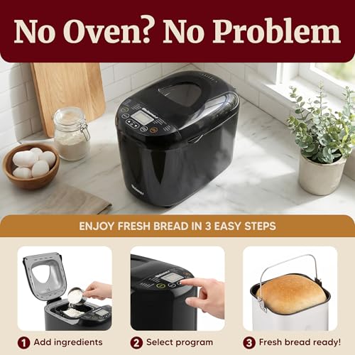 Programmable Bread Maker 2 Lb with 3 Sizes & 19 Presets - Black (Variation of THIS listing)