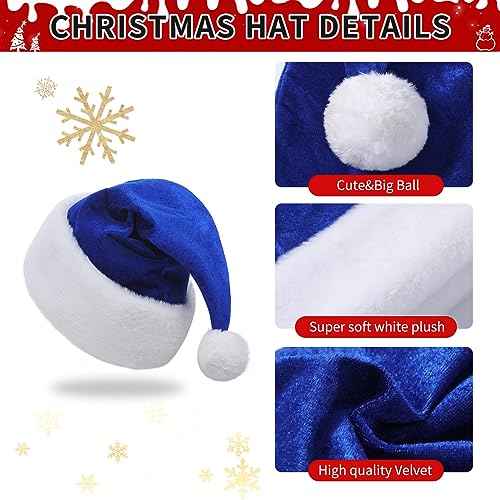 Santa Hat,Adults Unisex Velvet Christmas Hat,New Year Festive Party Christmas Supplies