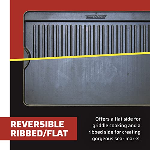 Camp Chef Cast Iron Reversible Griddle 16x14 Inch - Non-Stick, Ribbed & Flat Sides