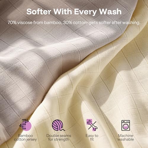 Baby Bassinet Sheets Bamboo Viscose Cotton Oeko-TEX Certified - Buttercream + Latte