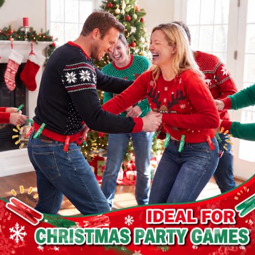Tinlade Christmas Clothespins 30 Pcs Red & Green Team Naughty Nice Decor