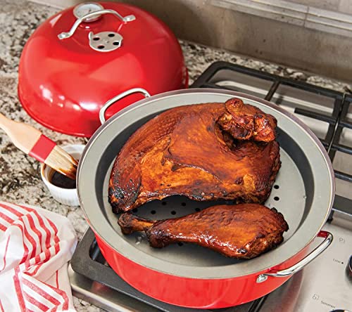 Full Size Nordic Ware Stovetop Kettle Smoker - Red, Indoor Outdoor Cooking