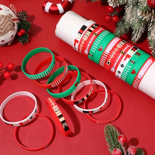Charnoel 36pcs Christmas Silicone Wristbands Set – Santa, Snowman, Elf & Nutcracker