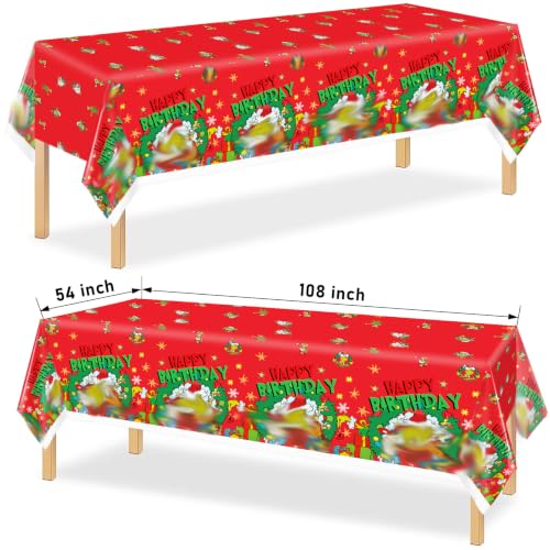 Christmas Birthday Party Decorations Set with Banner, Balloons, Tableware & Foil Curtains