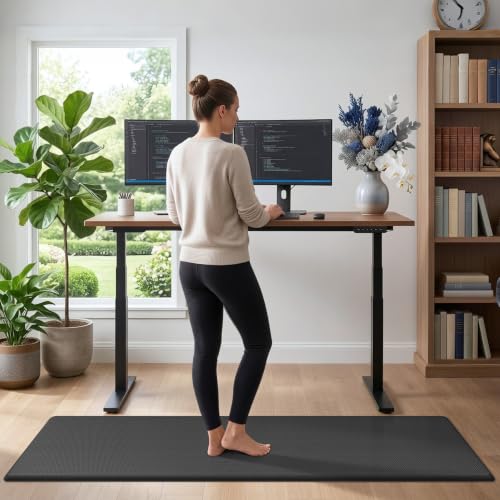 Anti Fatigue Kitchen Floor Mat Cushioned Runner 70x20 Black - Durable & Waterproof