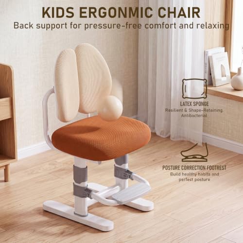Kids Adjustable Wooden Desk and Chair Set - Ergonomic Study Furniture for Ages 5-14