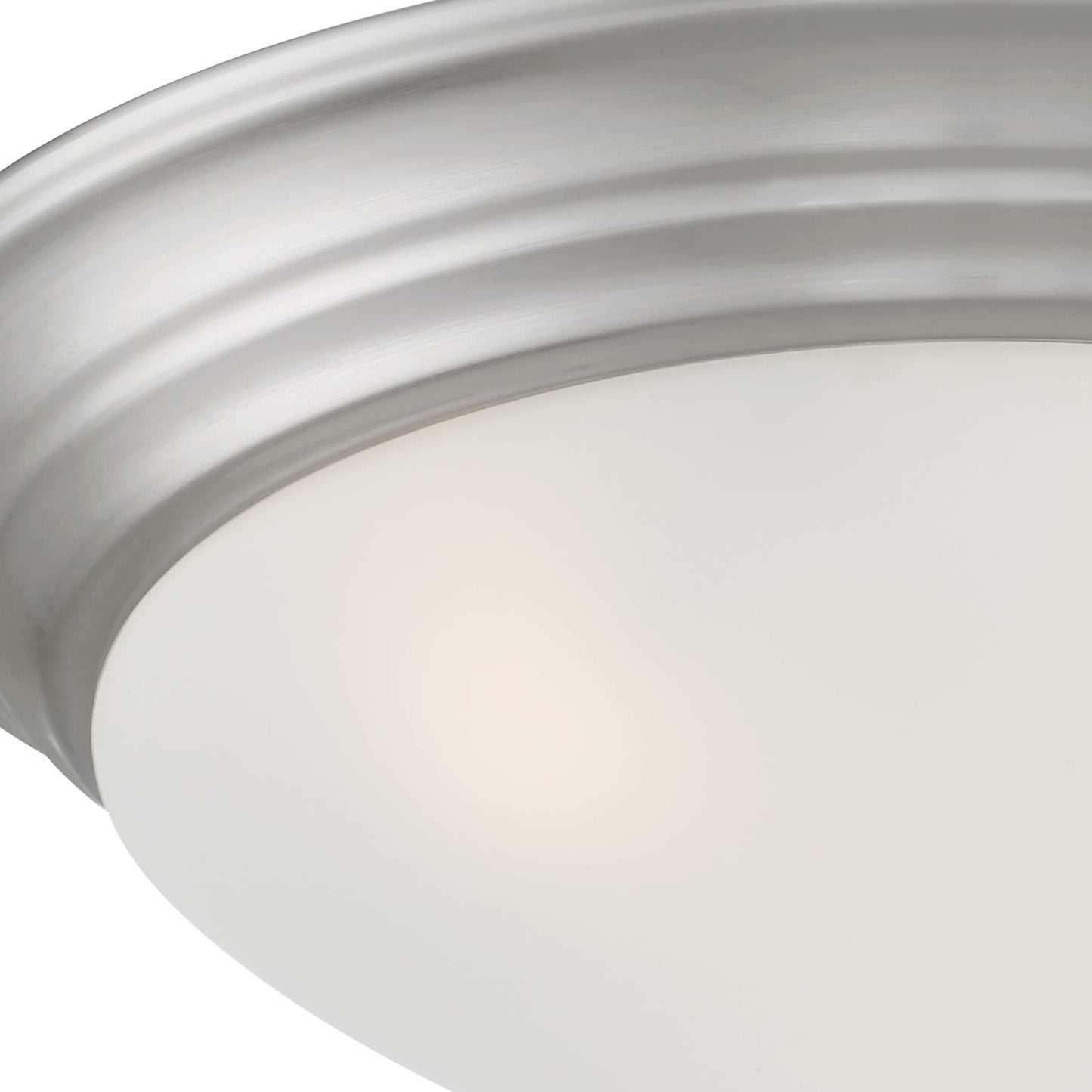 DESIGNERS FOUNTAIN 2-Lights Flush Mount Ceiling Lights, 14 Inch Tap Etched Glass Lighting Fixture for Kitchen, Bedroom, Bathroom, and Hallway, Brushed Nickel, 1360M-BN