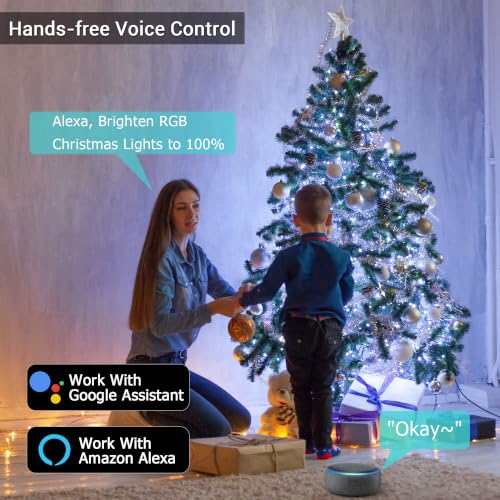 Brizled RGB Smart Halloween String Lights 100 LED 33 ft with Green Wire, Alexa/Google Compatible