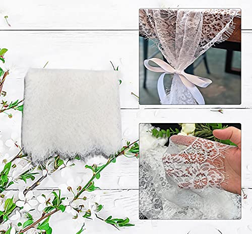 10 Pcs White Lace Table Runner 14x120 Inch Embroidered Boho Wedding Party Decor