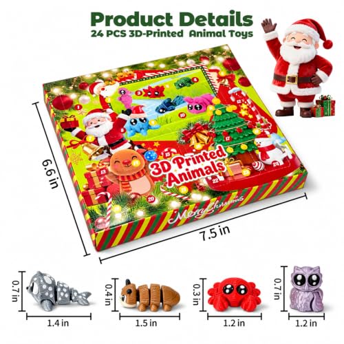 Christmas Advent Calendar 2026: 24 Days of 3D Printed Animal Figures with Big Eyes