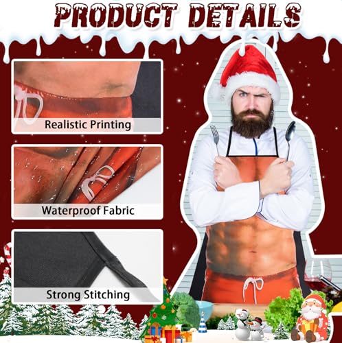 UV-BANS Funny Apron Muscleman Gag Gift for Men & Grilling | White Elephant Christmas Gift