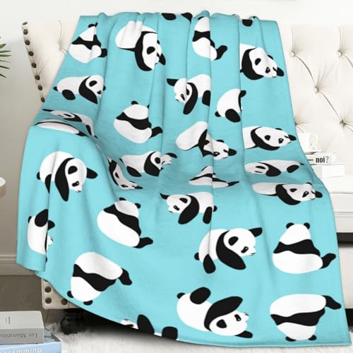 Cartoon Blanket Gifts for Boys 5-12 Fleece Throw Blanket Kids Adult Birthday Halloween Bedroom Decoration (Green, 40"x50", Panda)
