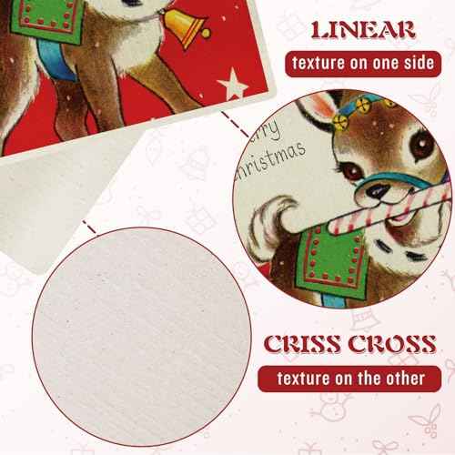 Whaline 6Pcs Christmas Swedish Dishcloths Retro Santa Snowman Cotton Kitchen Towel Reusable Absorbent Dish Towel for Home Party Housewarming Cleaning, 7.7 x 6.9 Inch