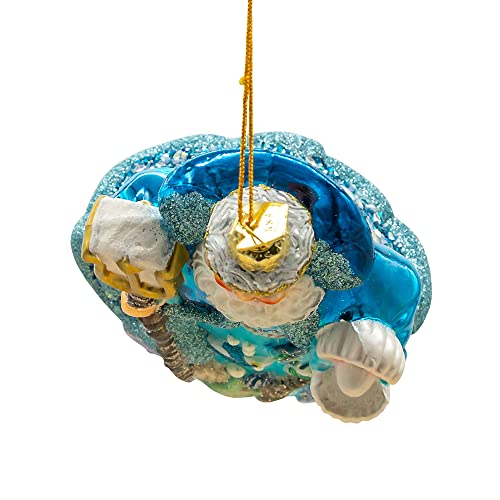 Kurt Adler 7-Inch Under The Sea Santa Glass Ornament - Holiday Decor