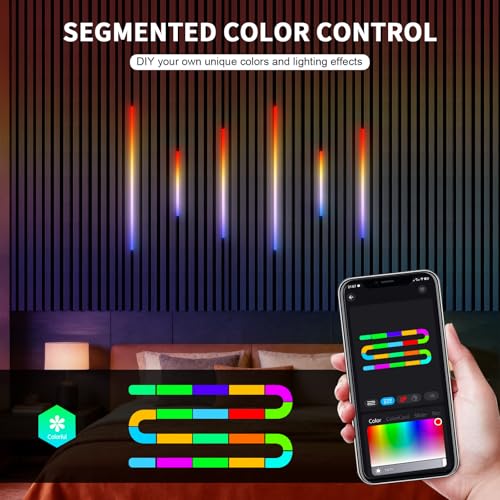 RGB+IC Led Recessed Lighting Kit Wall Panel Lights, 6PCS Smart Color