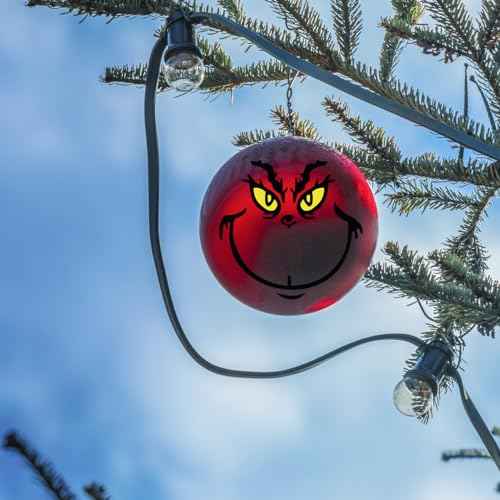 10 Pcs Christmas Ornament Decorations, Vinyl Stickers - 2.2*2.2in, Waterproof, DIY Face Stickers for Windows & Parties