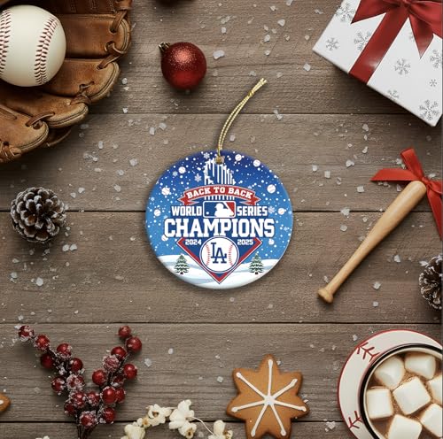 NUELUX 2025 World Series Champions Christmas Ornament with Gift Box, LA Dodgers Theme, 2.95 inch