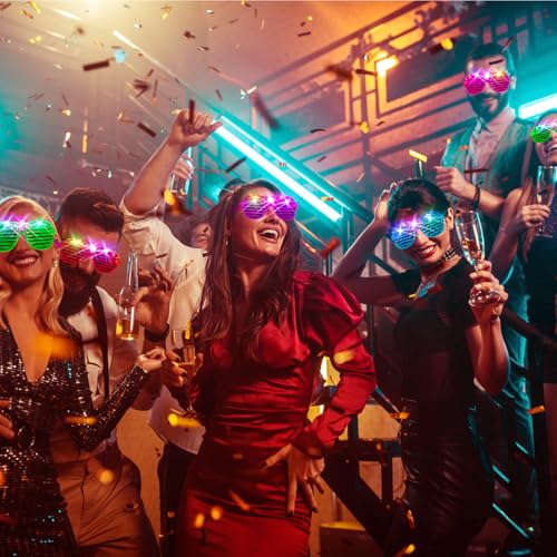 105 Pack Neon LED Light Up Glasses for Parties and Events - Glow in Dark Party Supplies