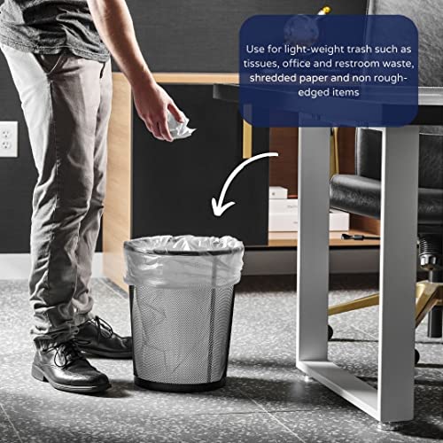 12-16 Gallon Clear Trash Bags Pack of 250 - 1.0 Mil Heavy Duty Tall Garbage Liners
