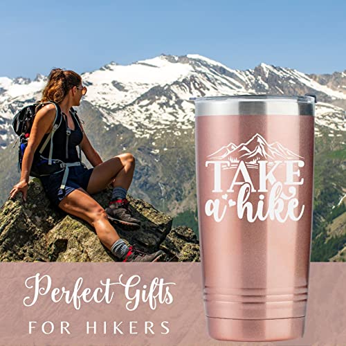 20oz Stainless Steel Travel Mug with Straw & Lid – Take a Hike Gift for Women