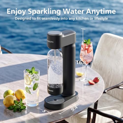 Philips Sparkling Water Maker Soda Streaming Machine Black Plastic