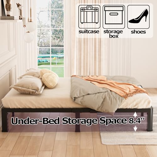 King Bed Frame 10 Inch Low Profile Heavy Duty Metal Platform No Box Spring Needed - Black - Variation of THIS listing