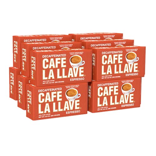 Decaf Ground Espresso Coffee - Dark Roast 8.8 oz Pack of 12 - Cuban Style Flavor
