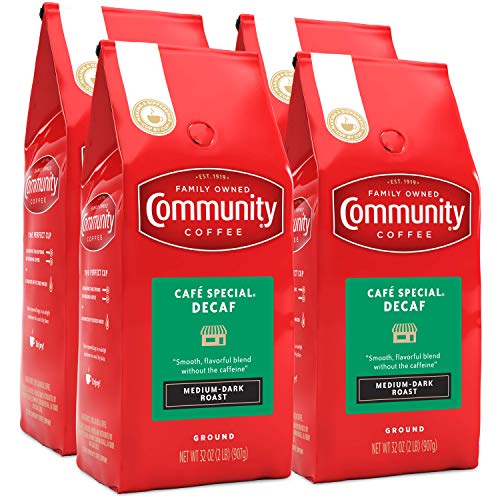 Community Coffee Café Special Decaf Ground Coffee 32oz Bag (Pack of 4) - Medium Dark Roast