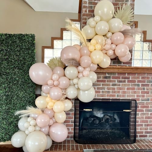 Sand White 12 Inch Latex Balloon Arch Kit 110pcs for Wedding Birthday Party Decorations