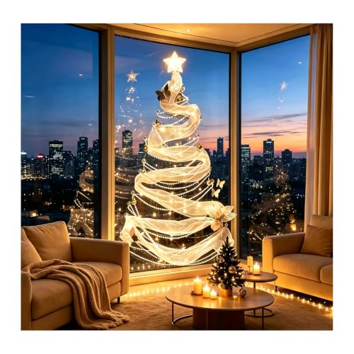 DIY Beaded Wall Christmas Tree Kit with Lights - Modern Holiday Decor