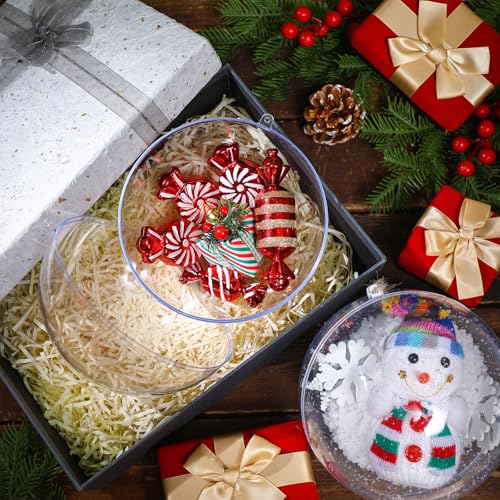Syhood 15 Pack 6.3 Inch Clear Fillable Christmas Ornaments Plastic Balls