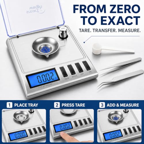 20g Capacity Milligram Scale with Accessories - Precise Gold Jewelry Gem Coin Weighing