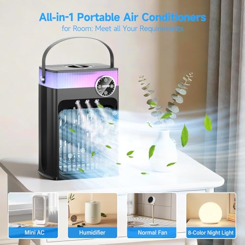 2026 New Portable Air Conditioners, 4 in 1 Evaporative Cooler with