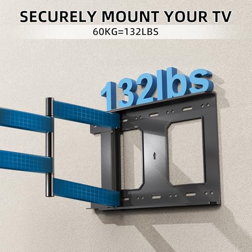 Long Arm TV Wall Mount for 32-76 Inch TVs with 90° Rotation & 180° Swivel - Heavy Duty Extendable Bracket