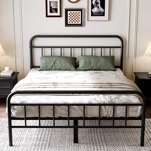 Queen Metal Bed Frame with Storage - Heavy Duty, Easy Assembly, No Box Spring Needed - Classic Variation