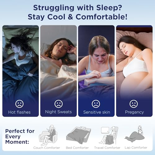 Elegear Navy Blue King Size Cooling Comforter - Ultra Lightweight, Breathable, 90x108"