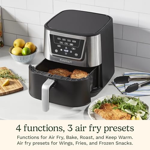 Cuisinart 6-Qt Air Fryer with 4 Functions & 3 Presets, Large Capacity