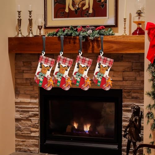 ARCHCRTC 4 Pcs Christmas Stocking Holders Mantel Hook Hangers Fireplace Hooks Hanger Christmas Stocking Hook Fireplace Hanger Grip for Christmas Party Decorations (Black, 4)