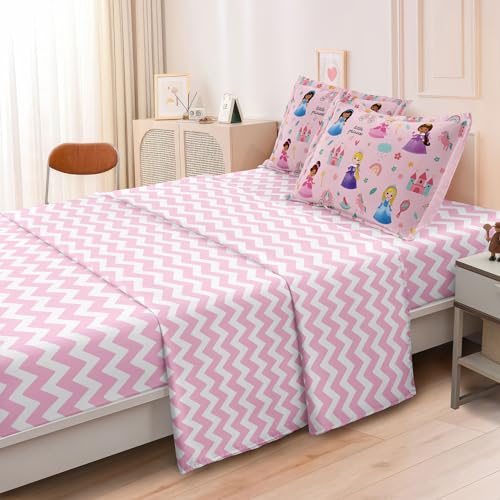 Kids Girls Princess Comforter Set Twin Pink Princess / Twin - Cozy Bed Bedding