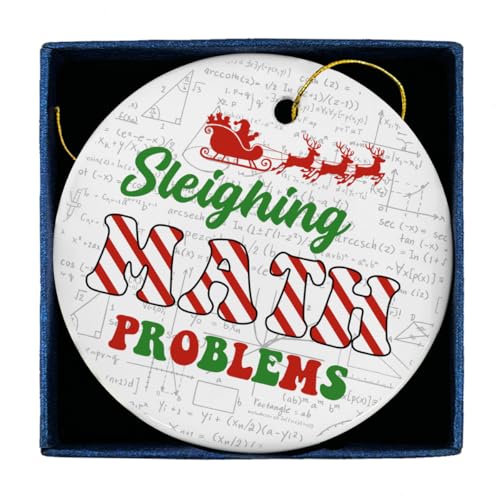 Funny Math Teacher Christmas Ornament Ceramic Gift - 3x3 Inches
