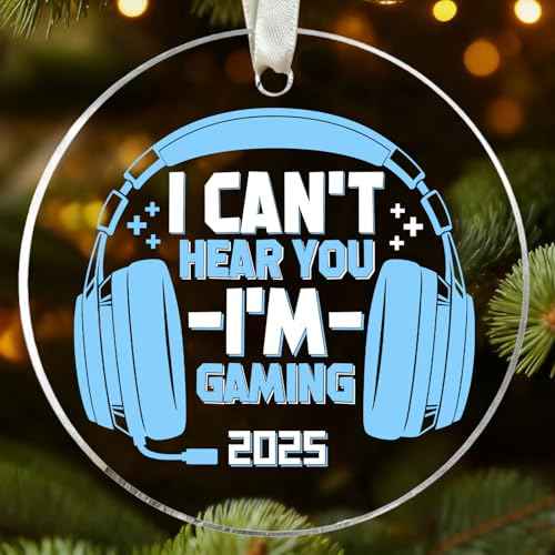 Video Game Ornaments - I Can't Hear You I'm Gaming 2025 Christmas Ornaments - Gaming Ornaments for Christmas Tree - Gamer Gifts for Men Teen Boys