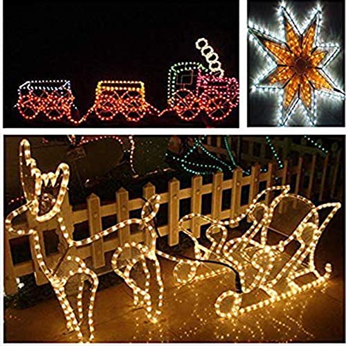 Jnaurb 100ft Warm White LED Rope Lights Outdoor, Connectable & Waterproof