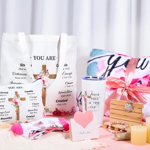 Christian Gifts for Women - Faith Inspirational Tumbler, Blanket & Accessories