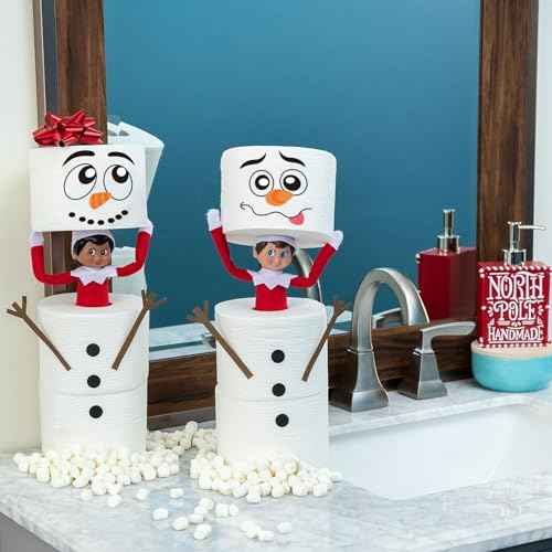 CCINEE 36pcs Snowman Face Stickers for Craft, Christmas Snowman Face Decals Self Adhesive Face Stickers for Holiday Craft Cup Window Xmas Ball Glass Wall Kitchen Decorations