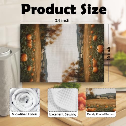 XPH Autumn20 Rustic Farmhouse Fall Pumpkin Kitchen Towels 16x24in