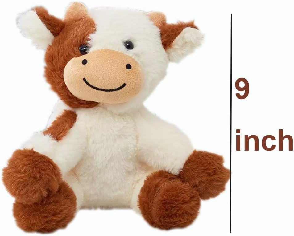 YUKOUQIAN Cow Plush Doll Toy - Cute 8-Inch Stuffed Animal for Kids | Perfect Christmas Gift