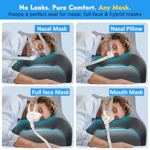 Adjustable Memory Foam CPAP Pillow for Side Sleepers - Dark Gray